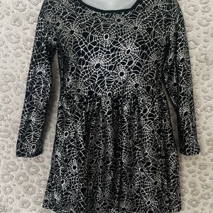 Cat & Jack Black and White Patterned Kids Dress   Halloween Spooky Spiiderwebs